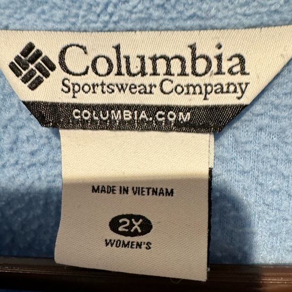Women’s Columbia Full Zip Powder Blue Fleece Sweater XXL - Picture 3 of 4